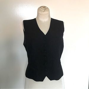 VTG Banana Republic Beaded Oriental Asian Button Vest Black 2 Vintage